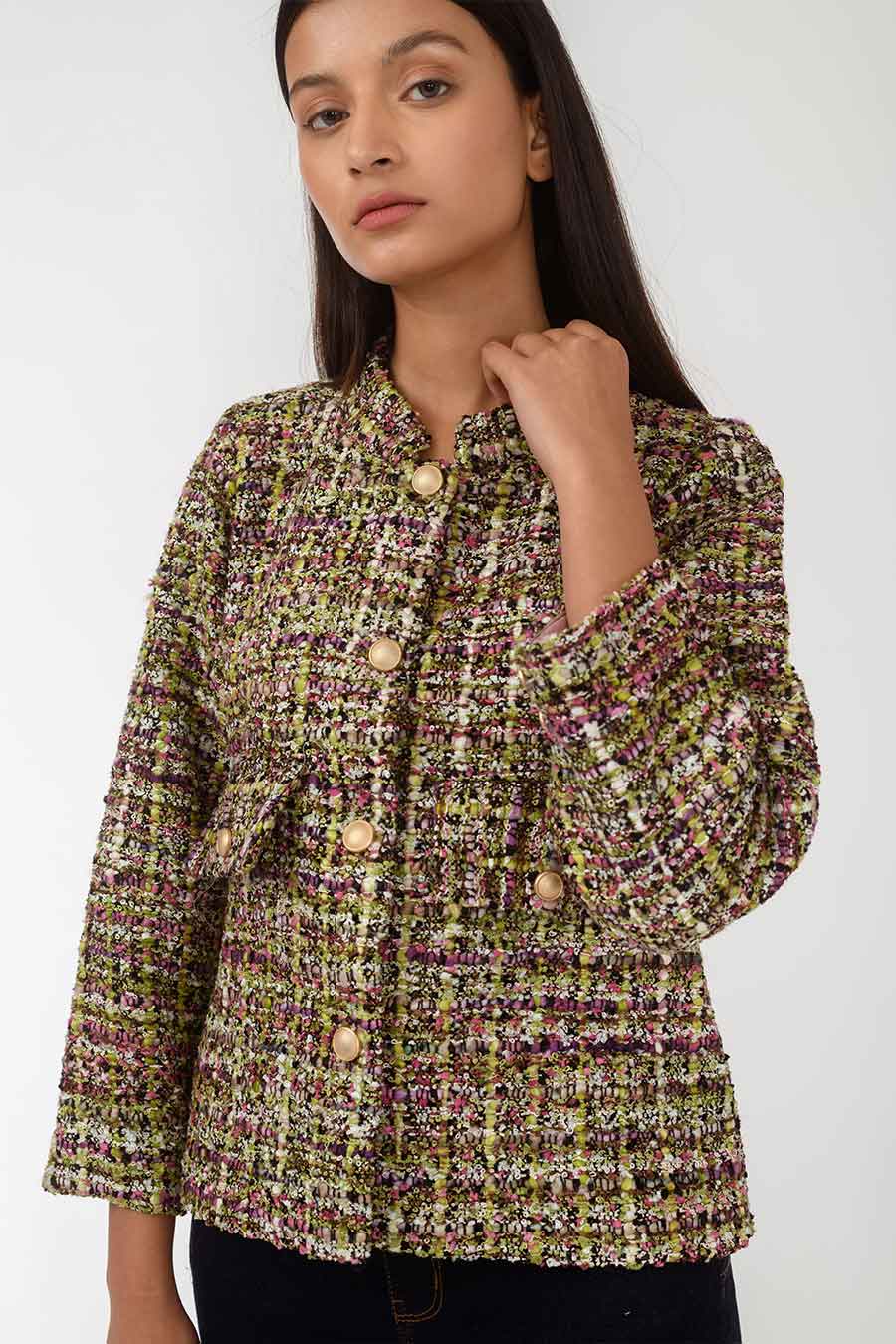 Jade Handwoven Short Jacket