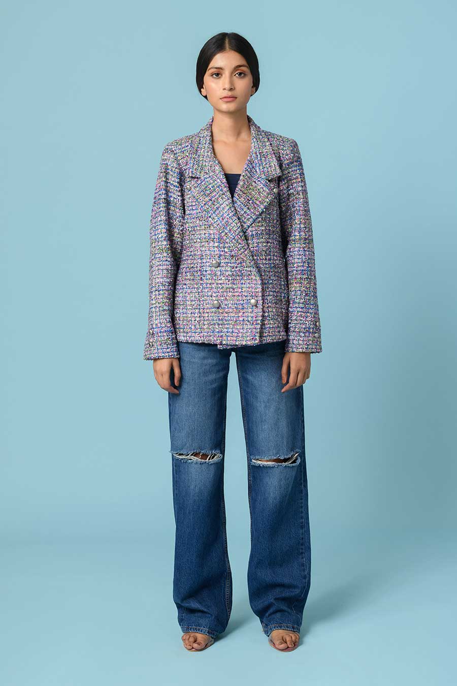 Bree Blue Handwoven Blazer