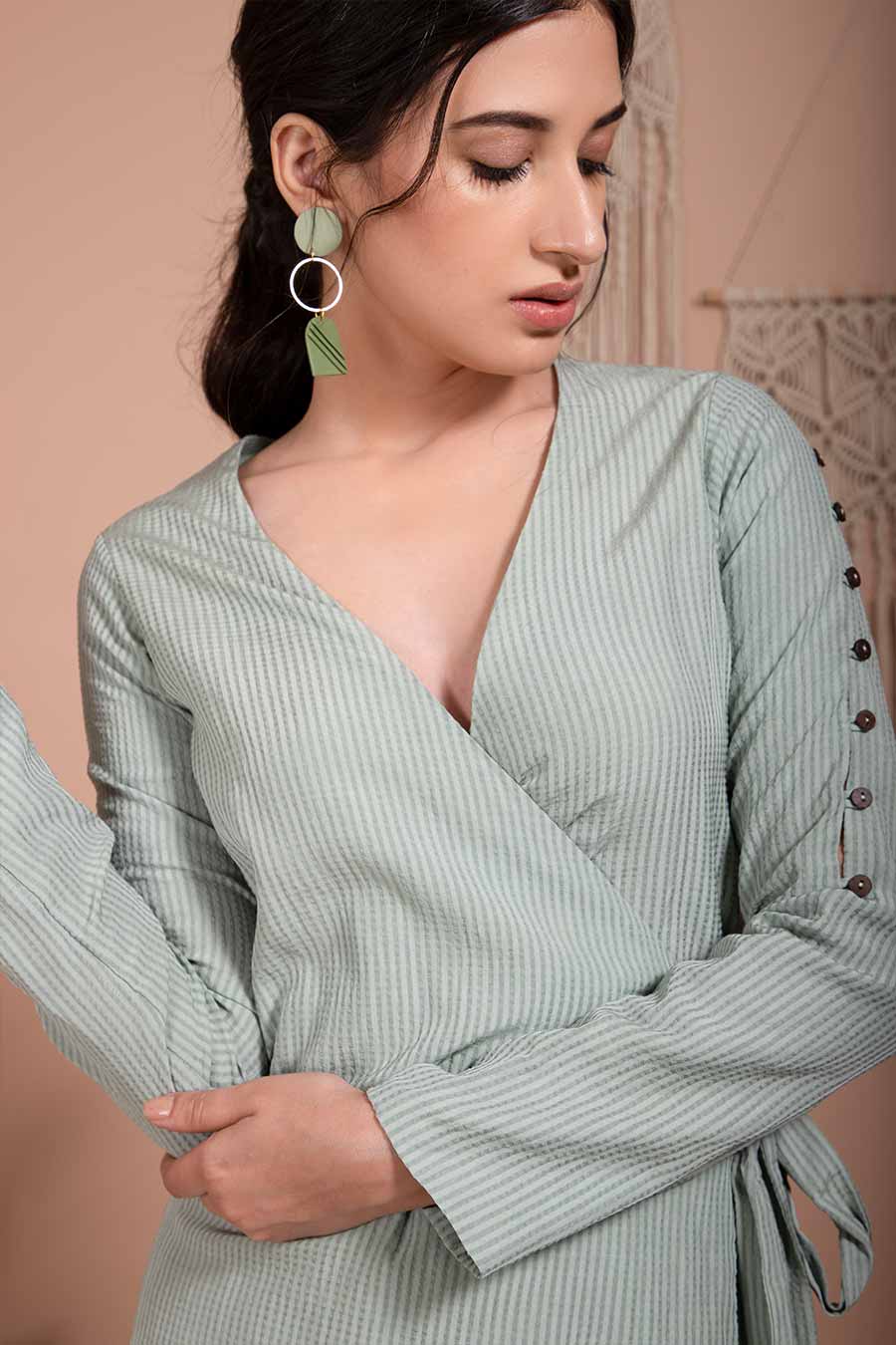 Marilla Green Organic Bamboo Wrap Dress