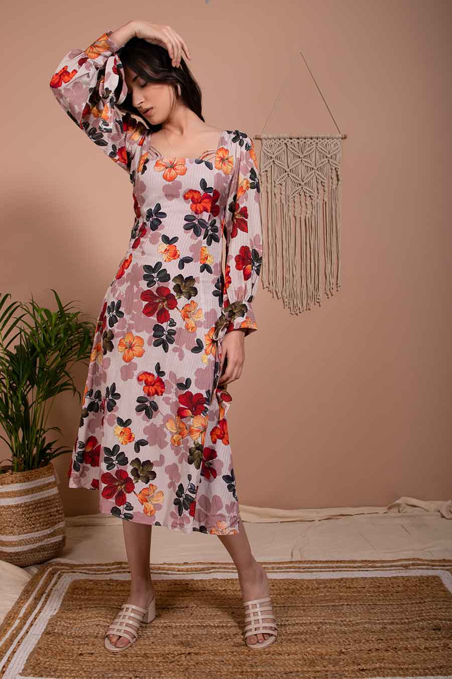Liana Lilac Organic Bamboo Flared Dress