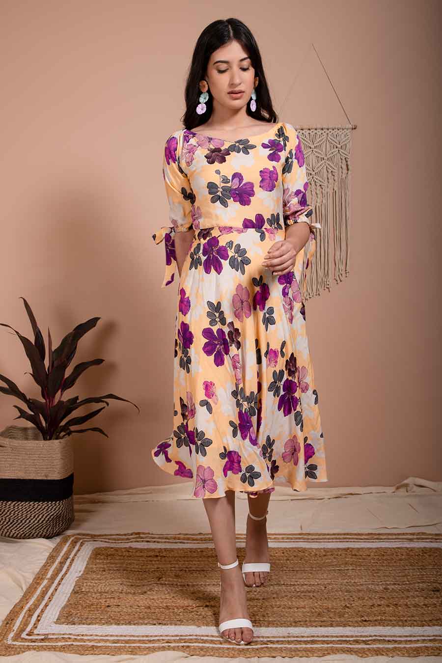 Senna Organic Blush Pink Midi Dress