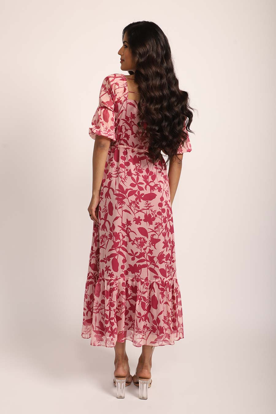 Irene Pink Chiffon Maxi Dress