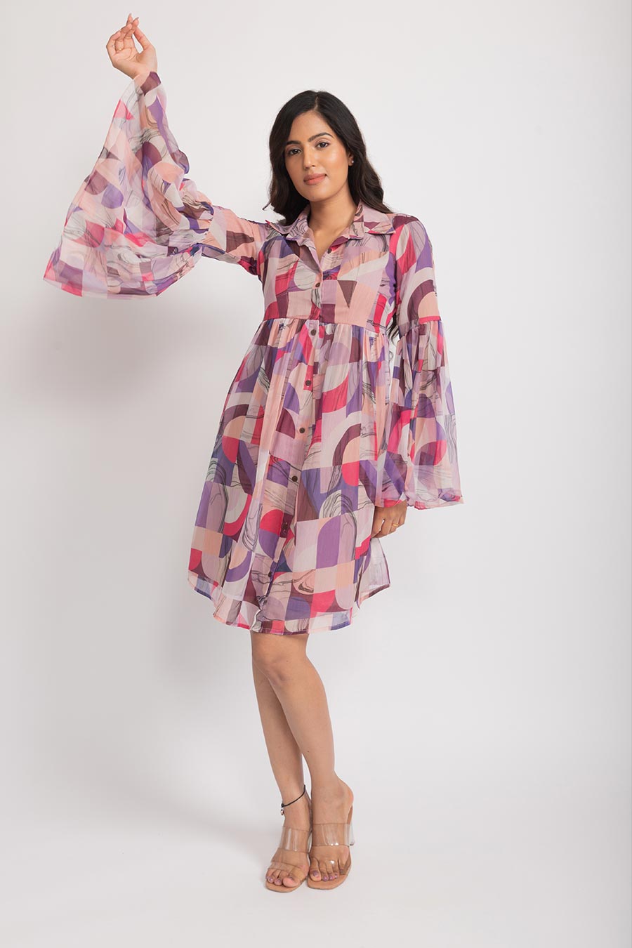 Blush Multicoloured Shirt Dress