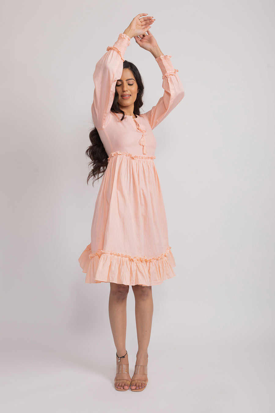 Martina Salmon Pink Vegan Silk Dress
