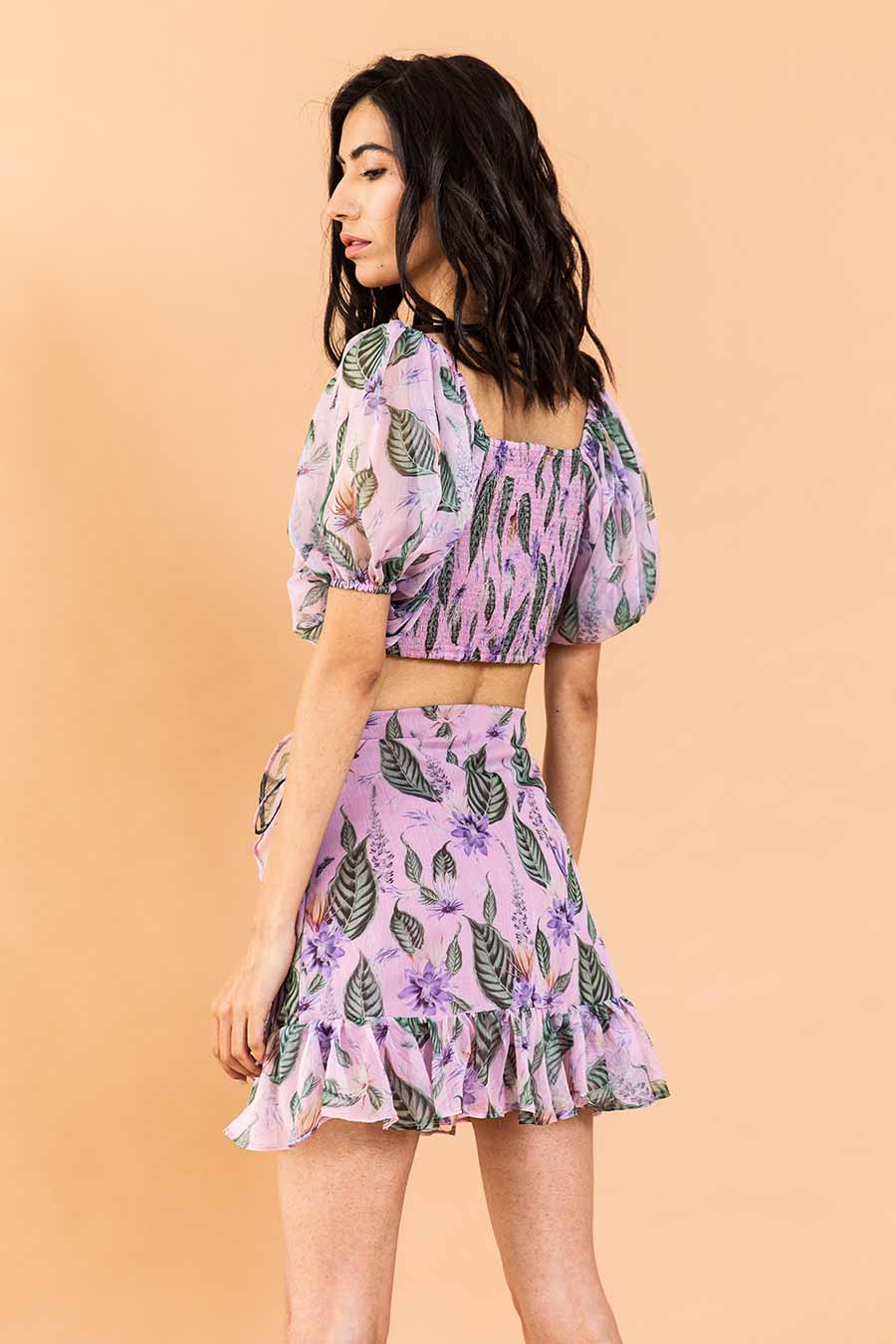 Aester Chiffon Laurell Printed Co-Ord Set