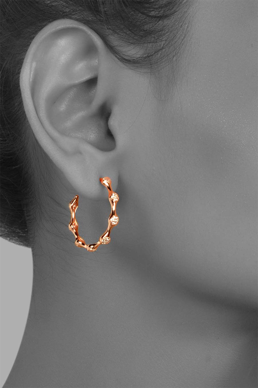 Enchnated Infinity Rose Gold Hoop Earrings