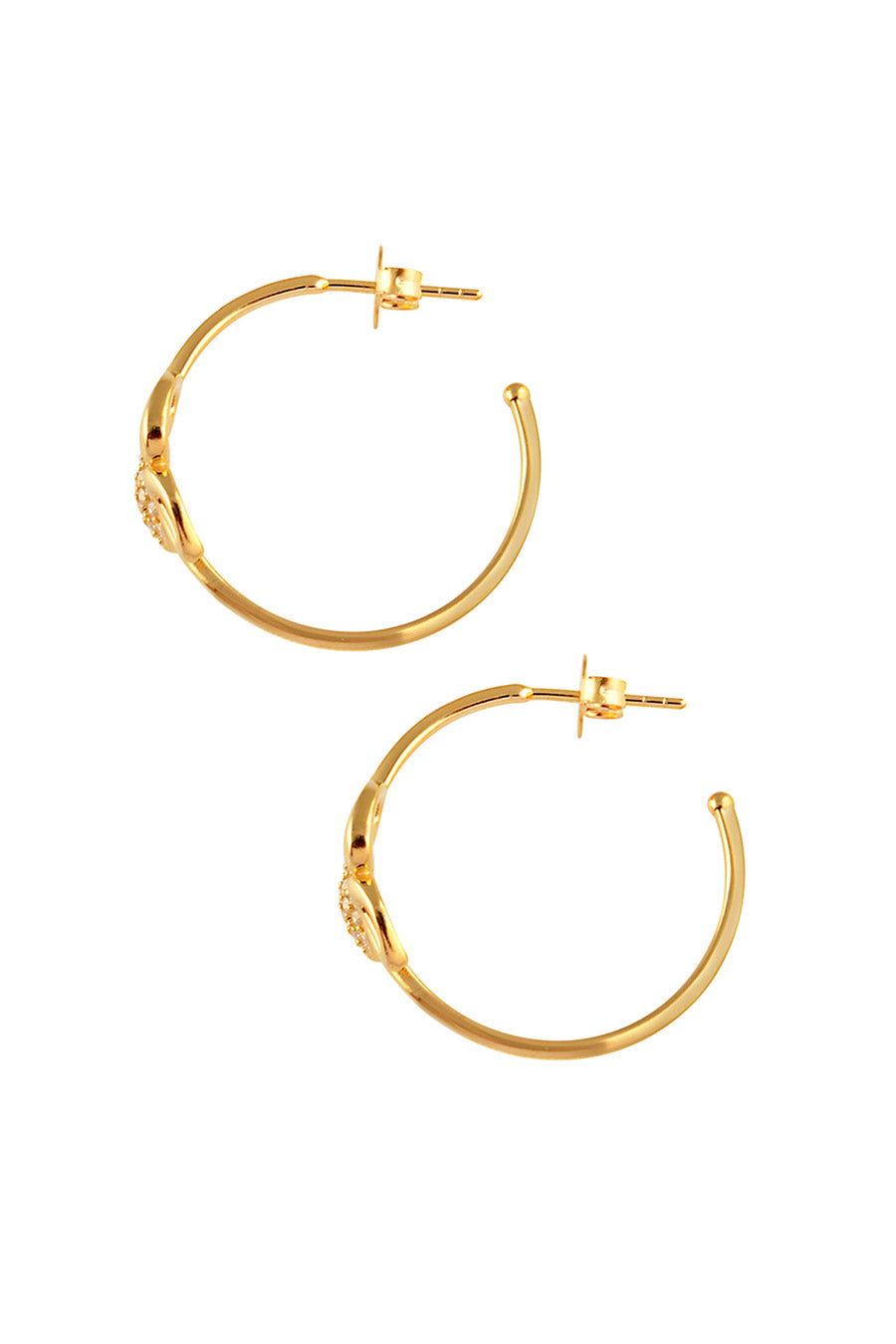 Enchanted Tri Motif Golden Hoop Earrings