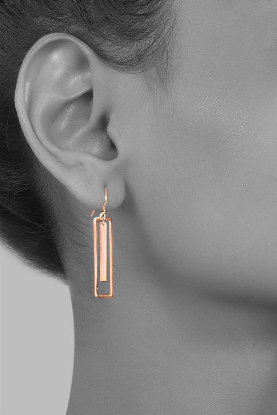 Conjugate Rose Gold Dangler Earrings