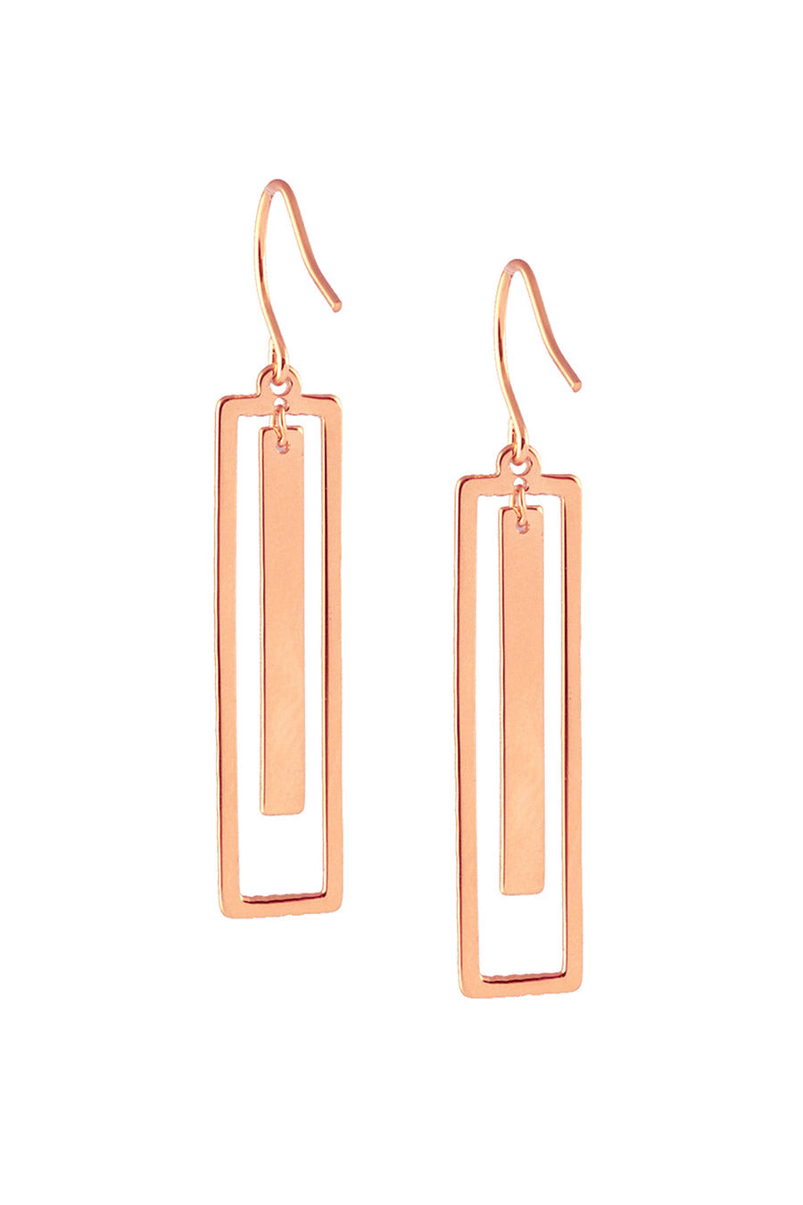 Conjugate Rose Gold Dangler Earrings