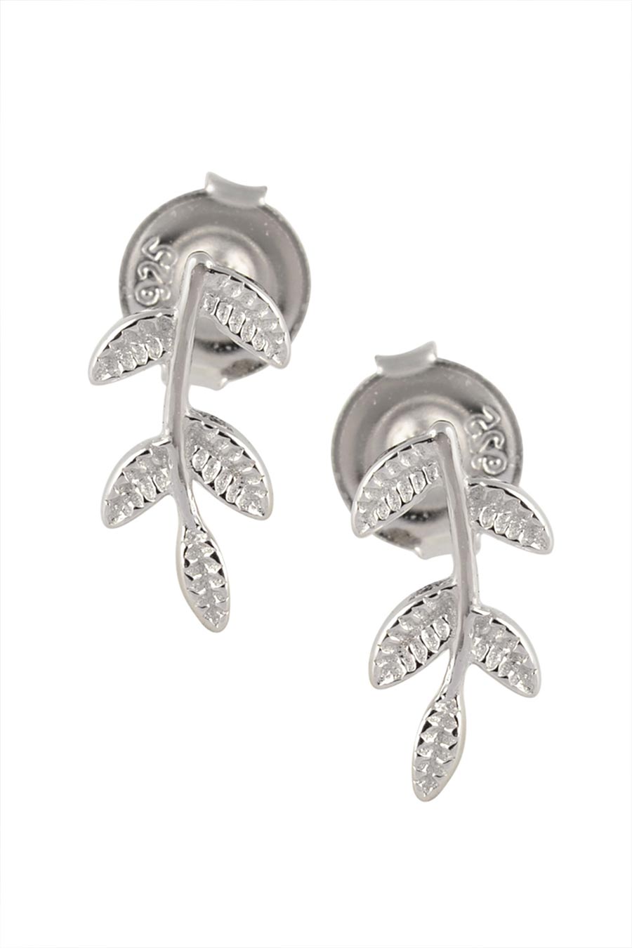 Foliage Silver Stud Earrings