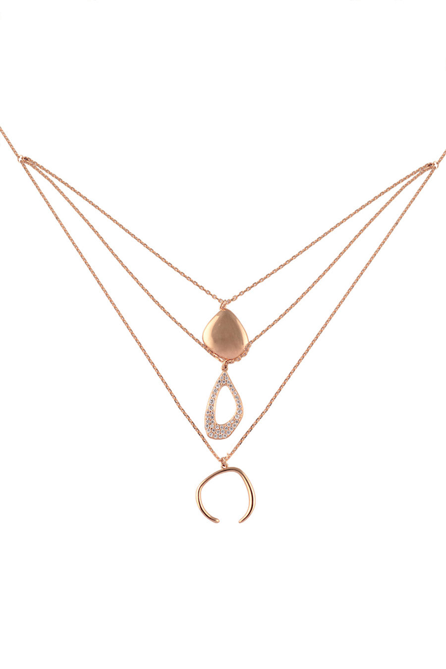 Enchanted Multi Layered Rose Gold Necklace