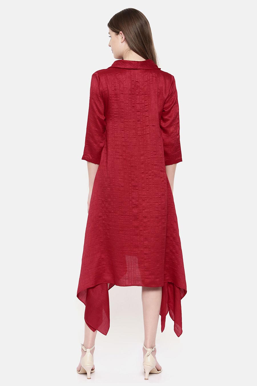 Red Cowl Neck Dress