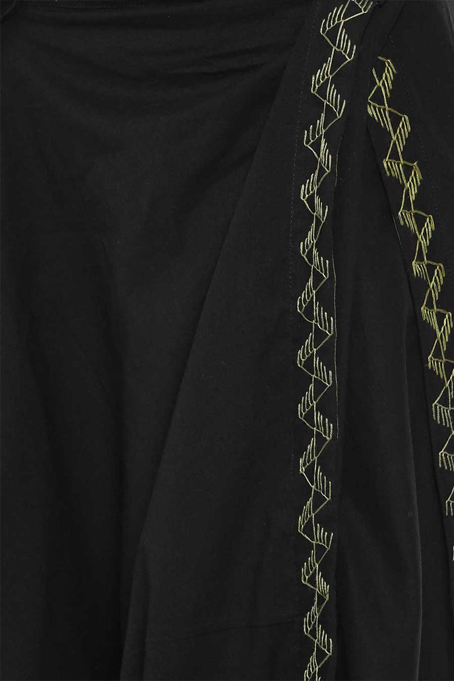 Black Embroidered Cotton Dhoti Pants
