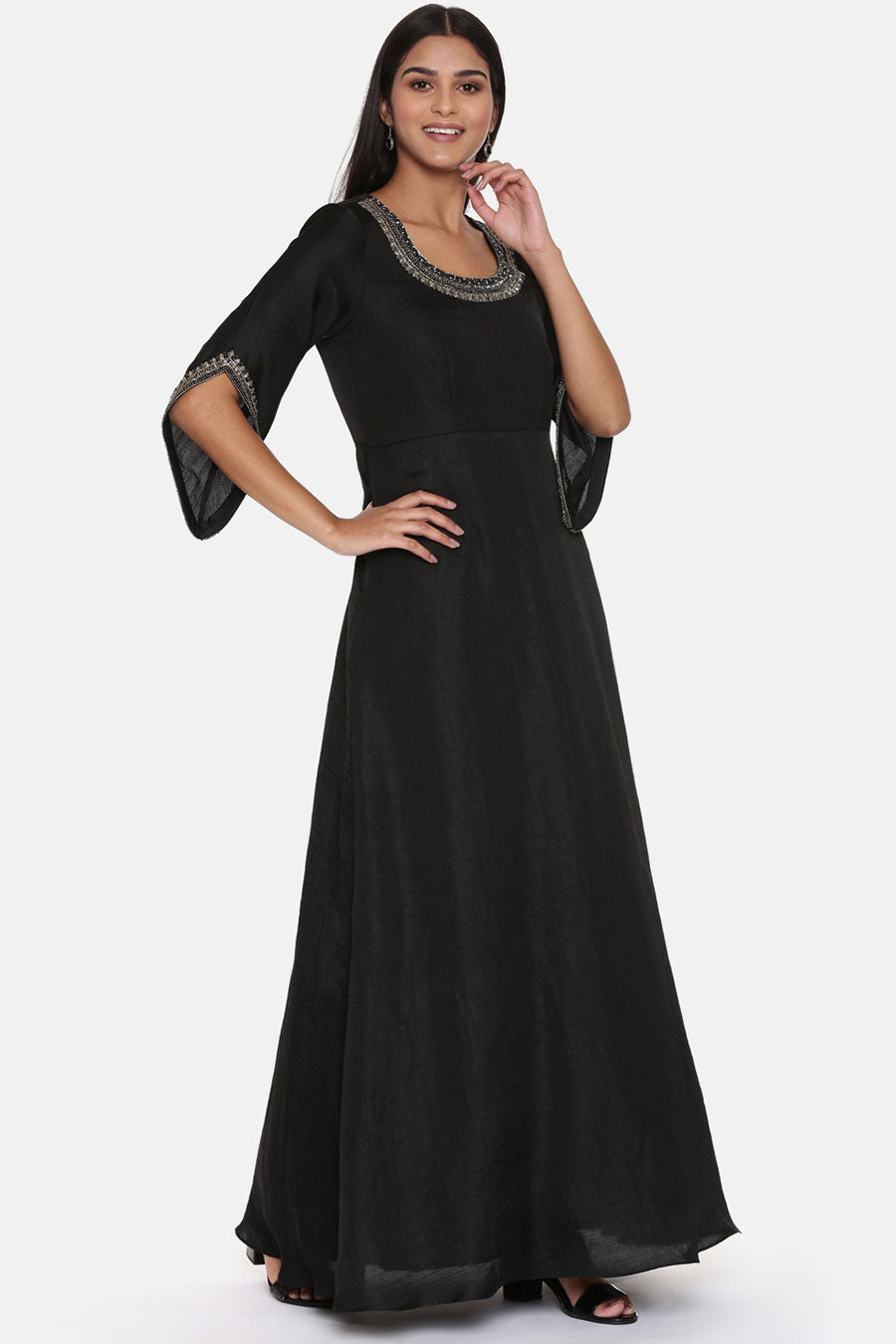 Black Embroidered Dress