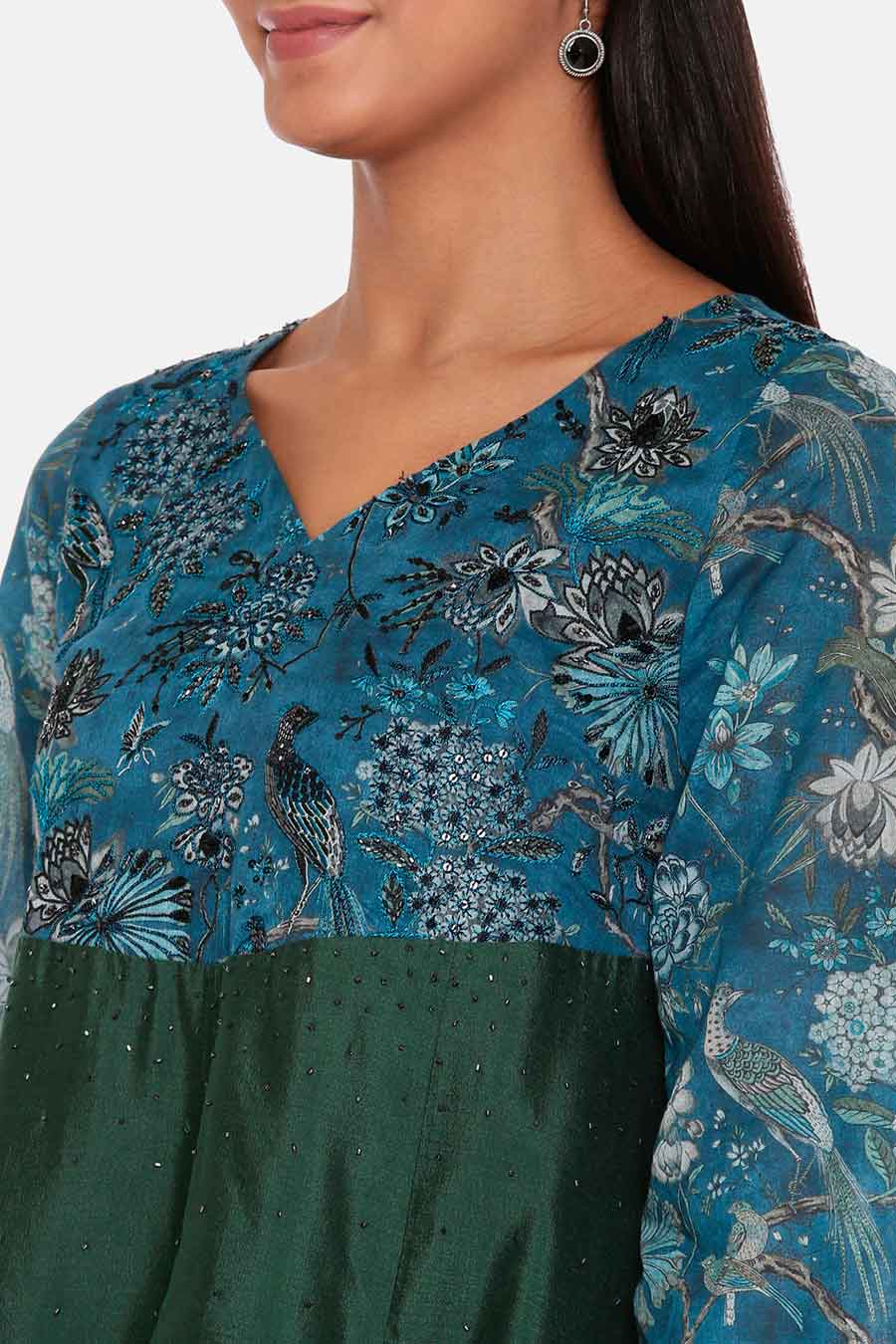 Green Blue Printed Dress