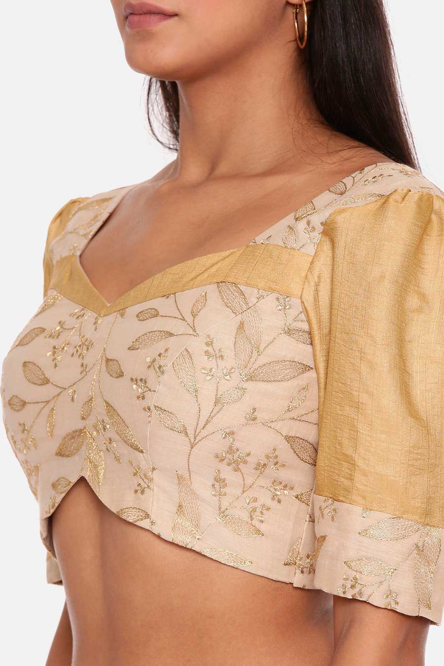 Beige Embroidered Blouse