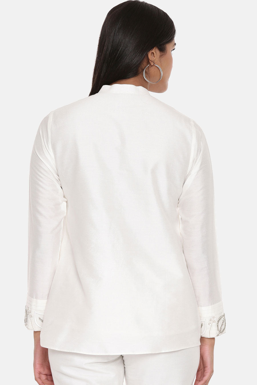 White Cotton Silk Co-Ord Set