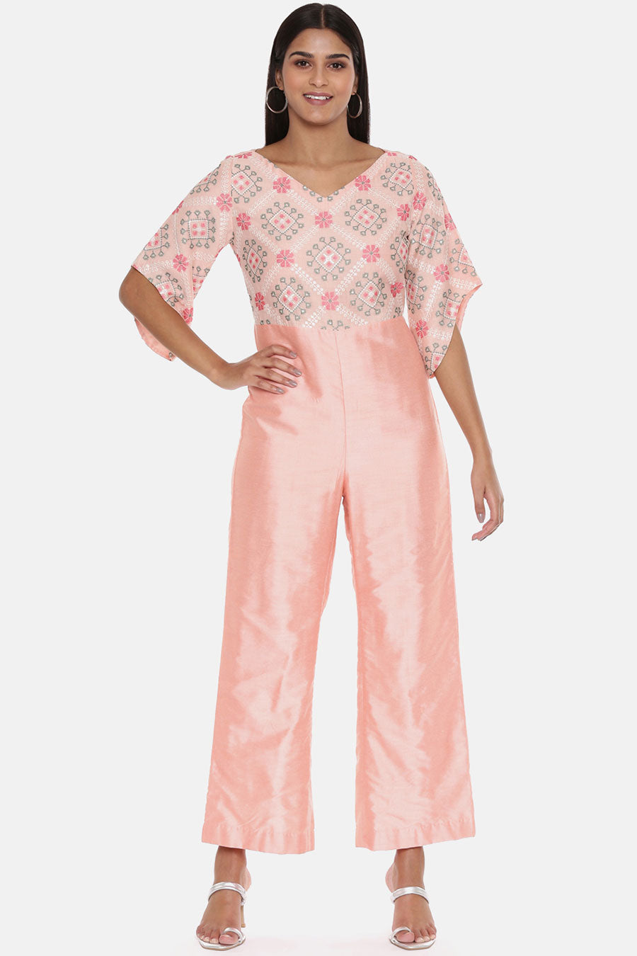 Pink Printed Jumpsuit