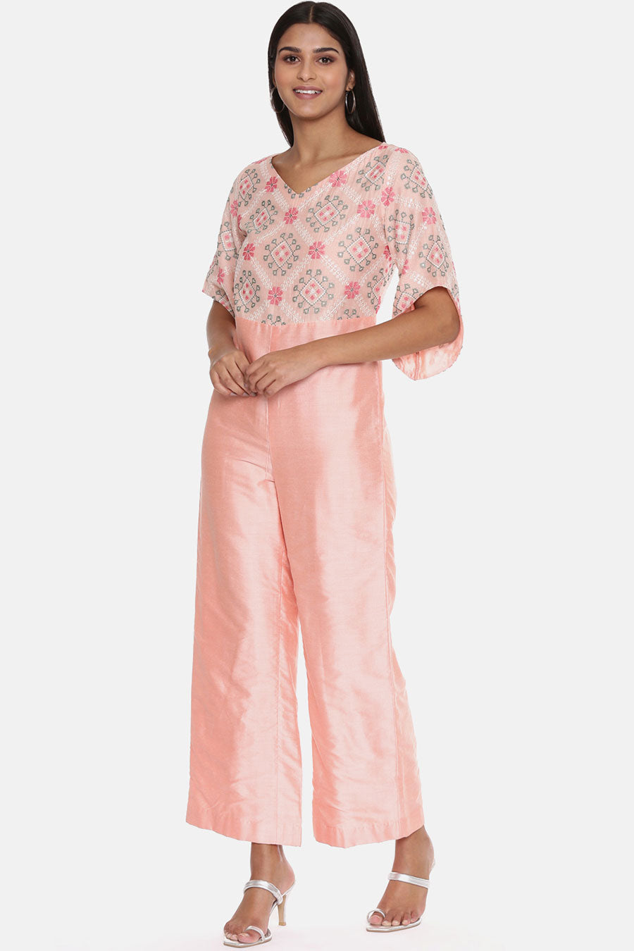 Pink Printed Jumpsuit