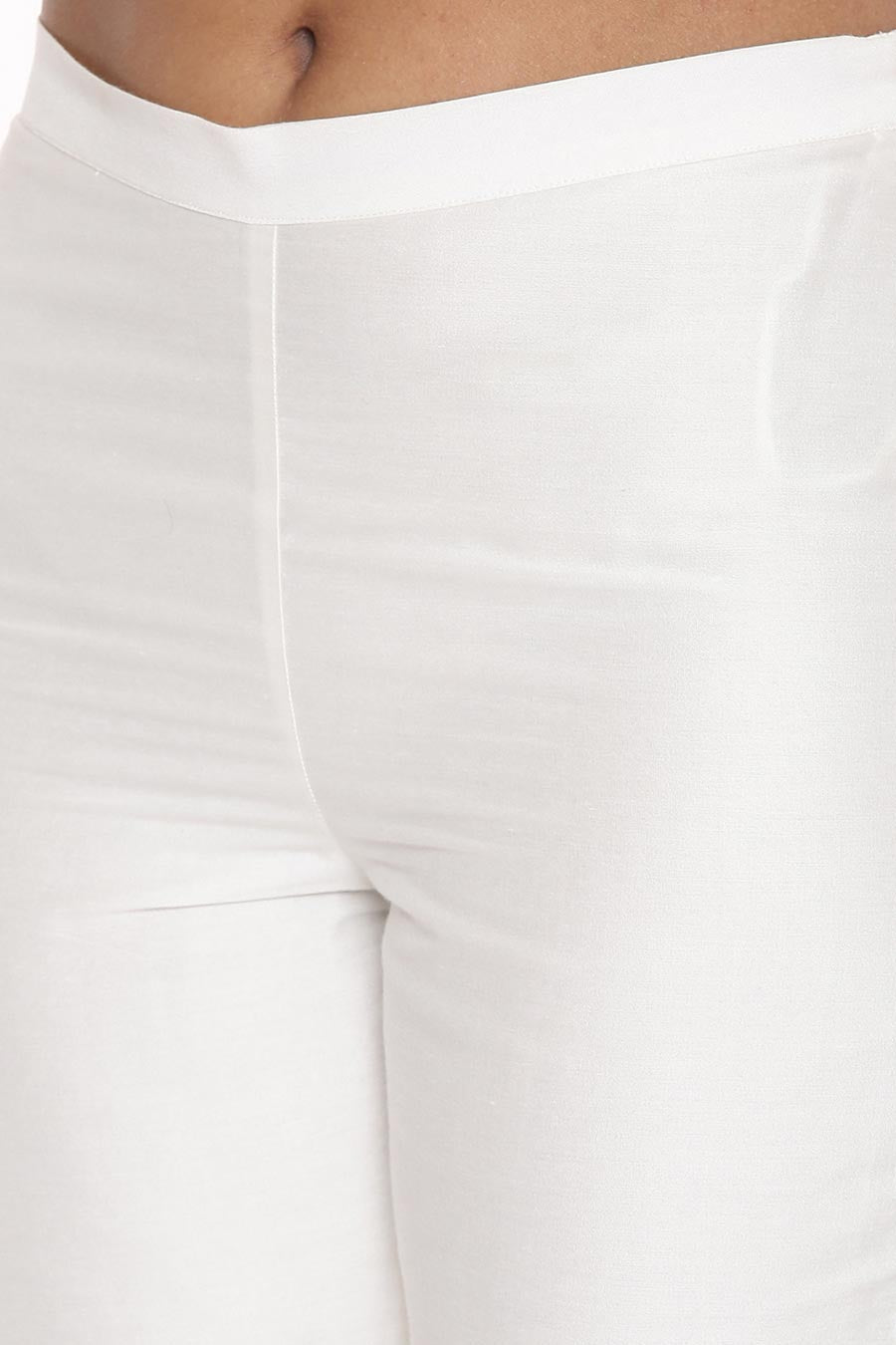 White Embroidered Pants