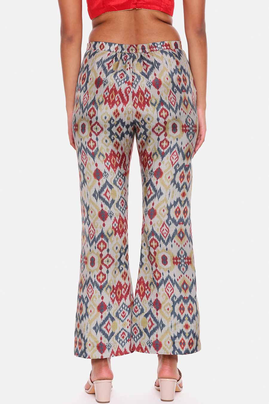 Beige Printed Pants