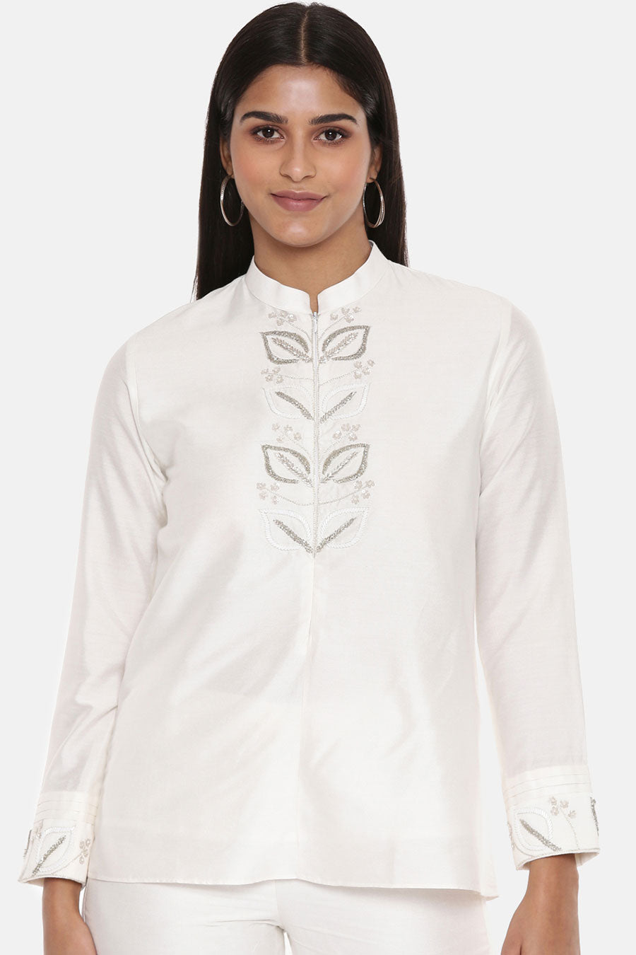 White Embroidered Top