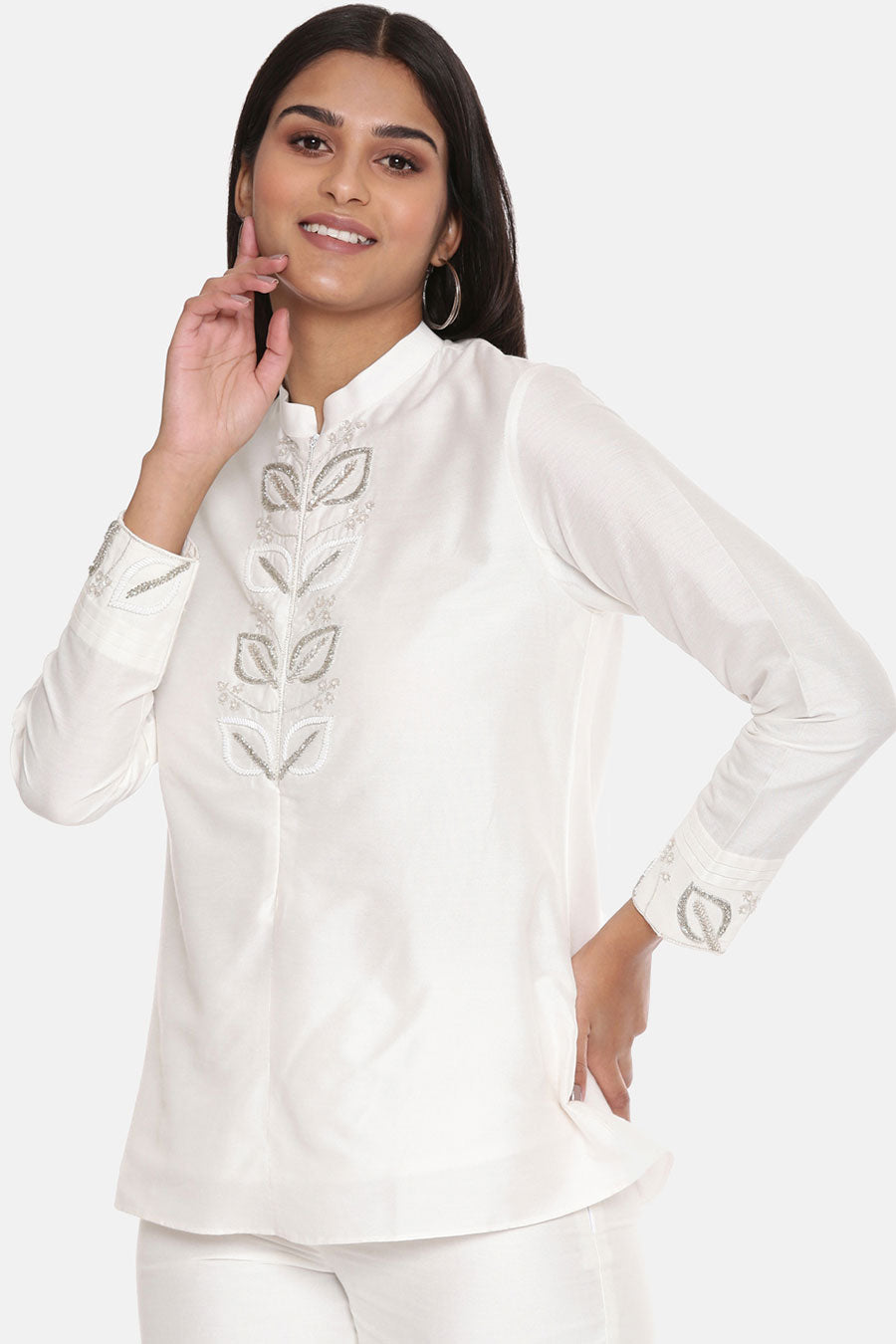 White Embroidered Top