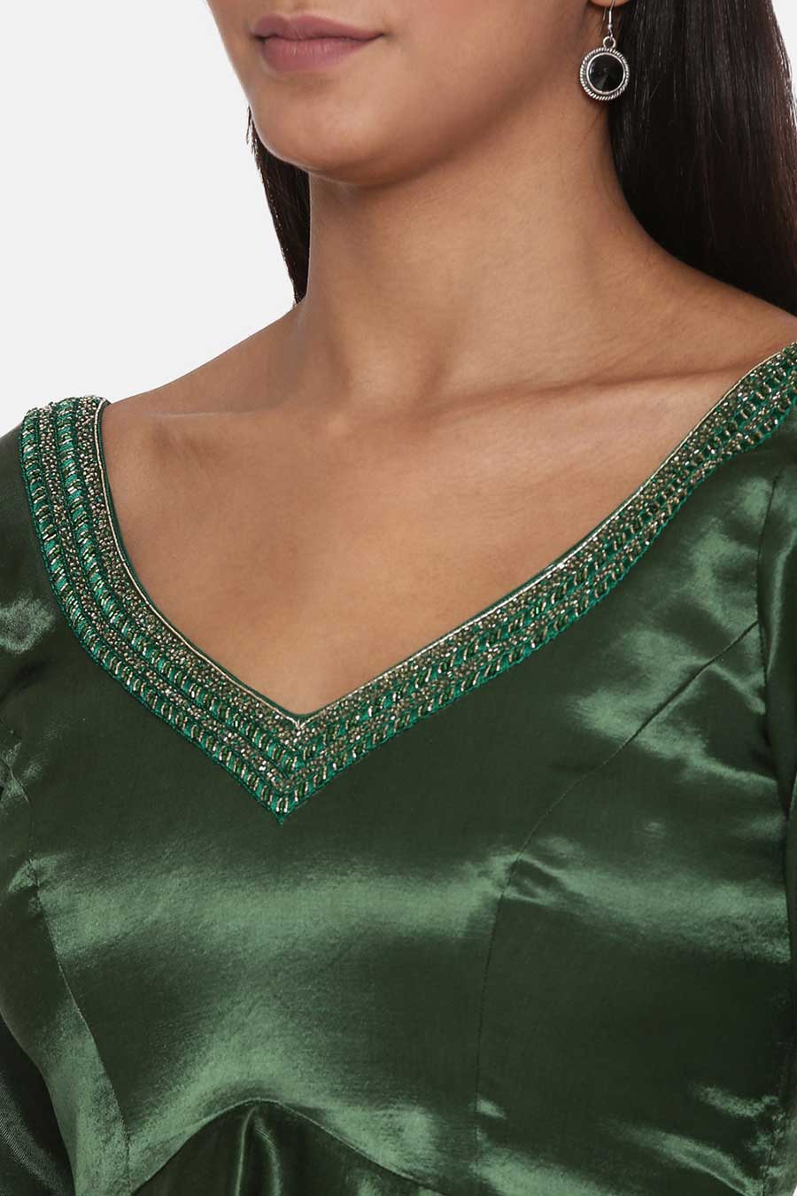 Green Embroidered Top