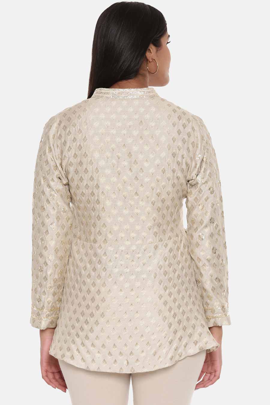 Beige Jaquard Top