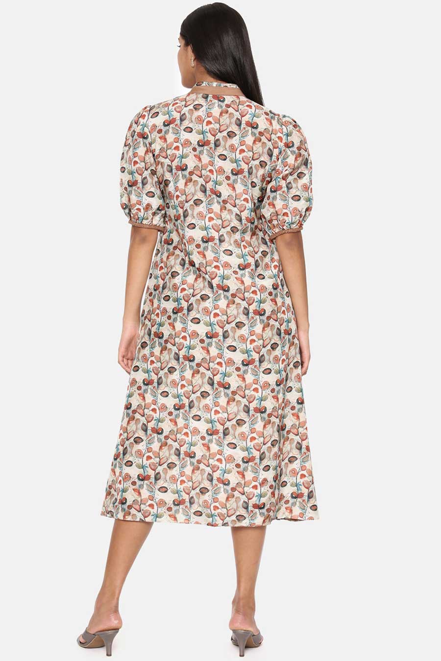 Multicolour Printed Muslin Dress