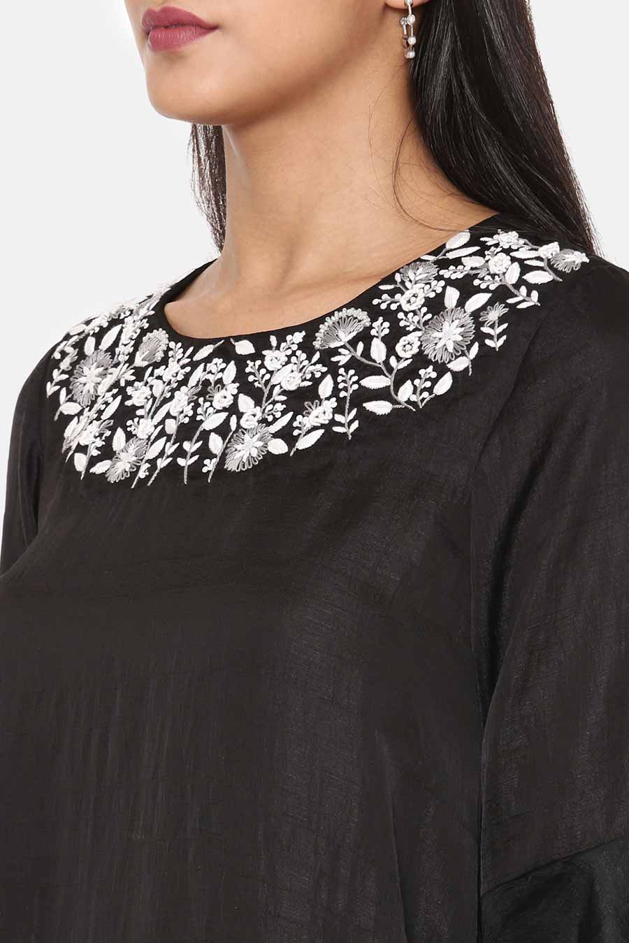Black Embroidered Dress