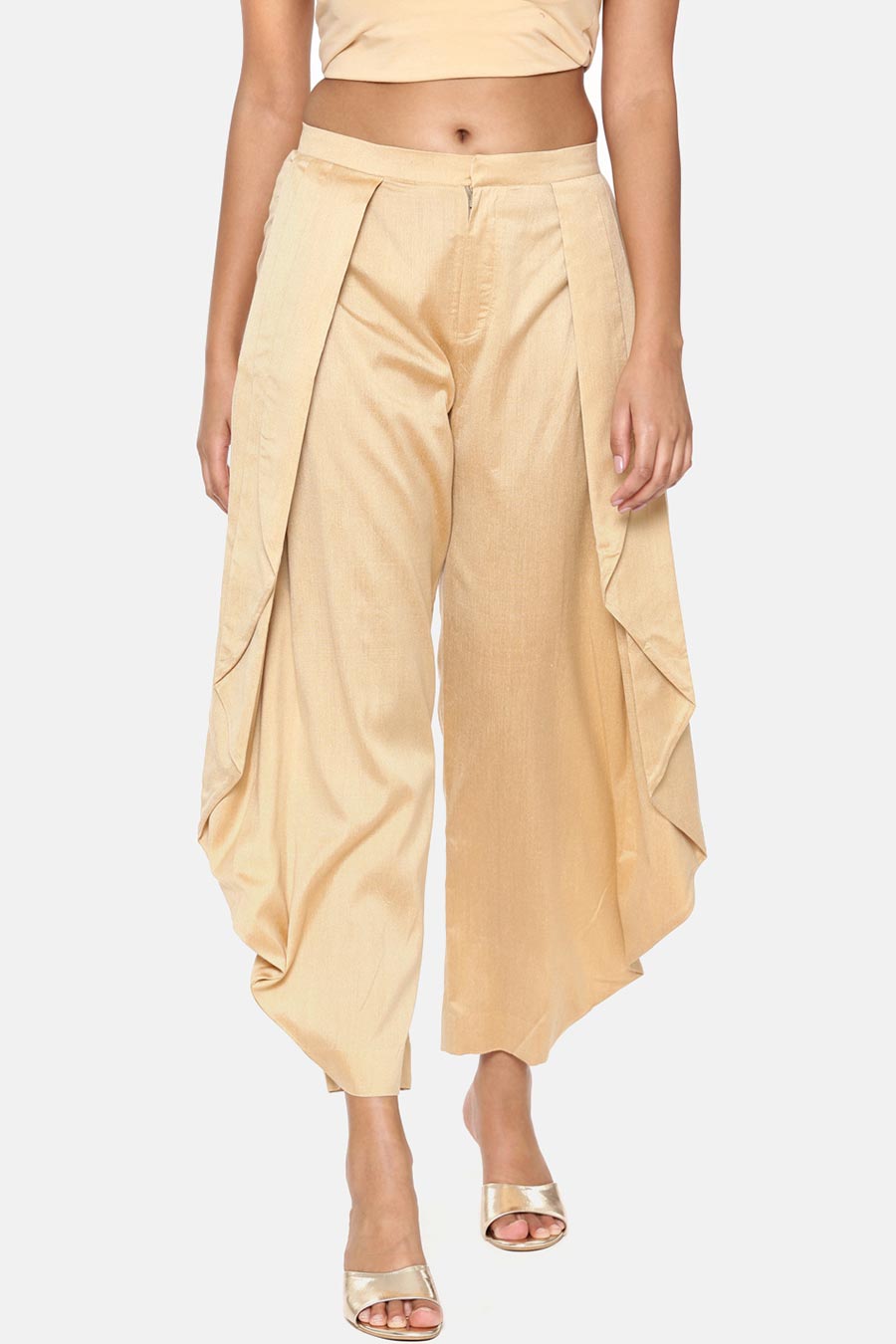 Gold Silk Dhoti Pants