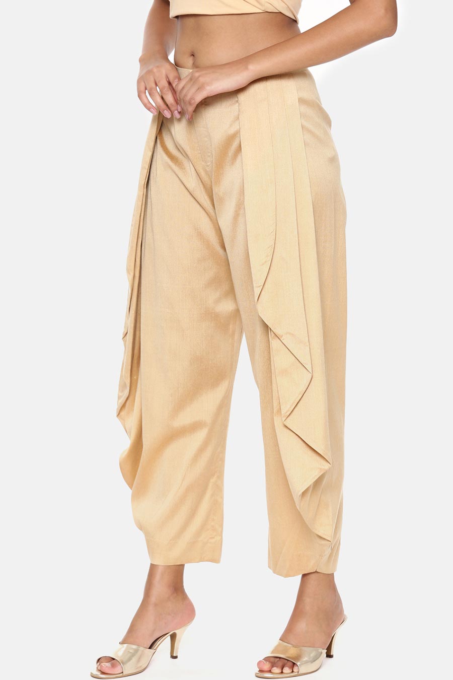 Gold Silk Dhoti Pants