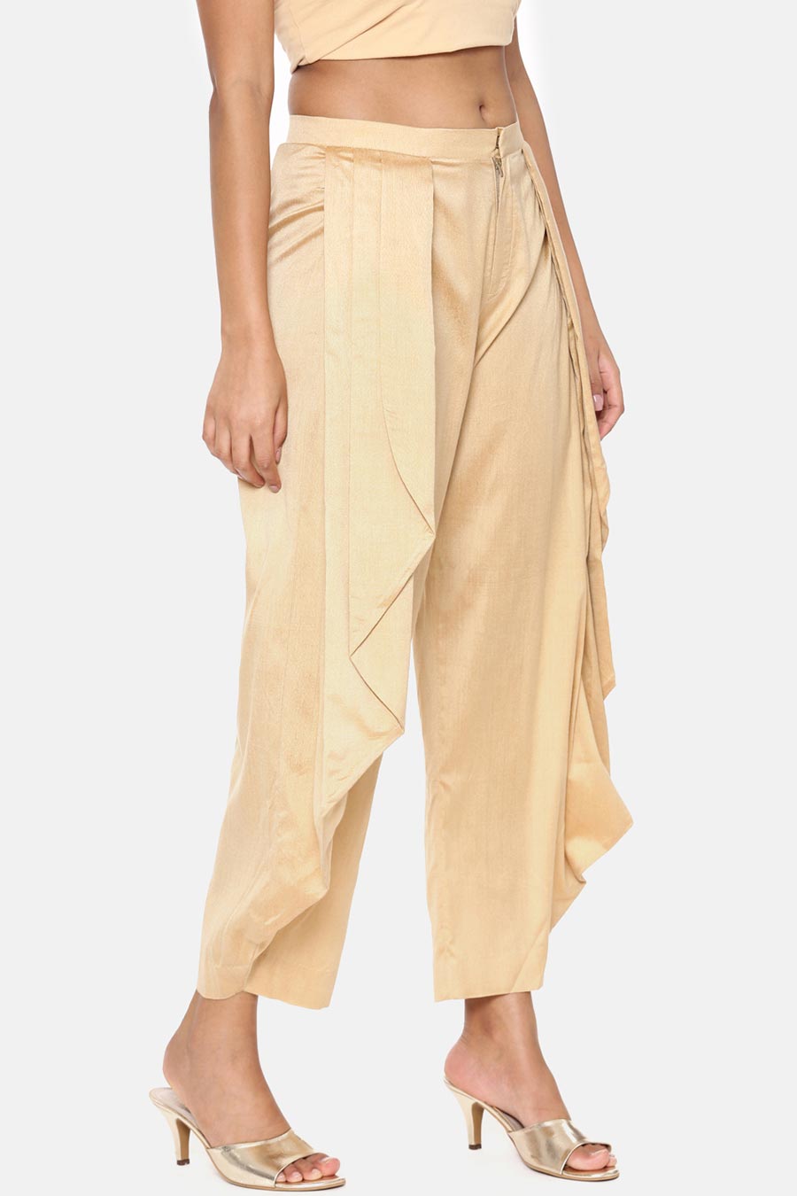 Gold Silk Dhoti Pants