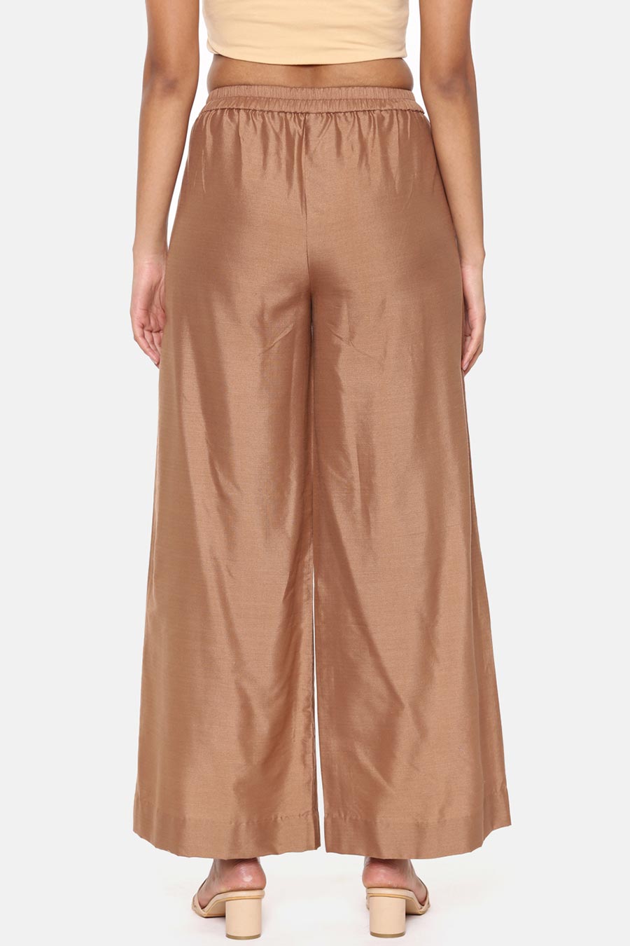 Brown Printed Silk Palazzo