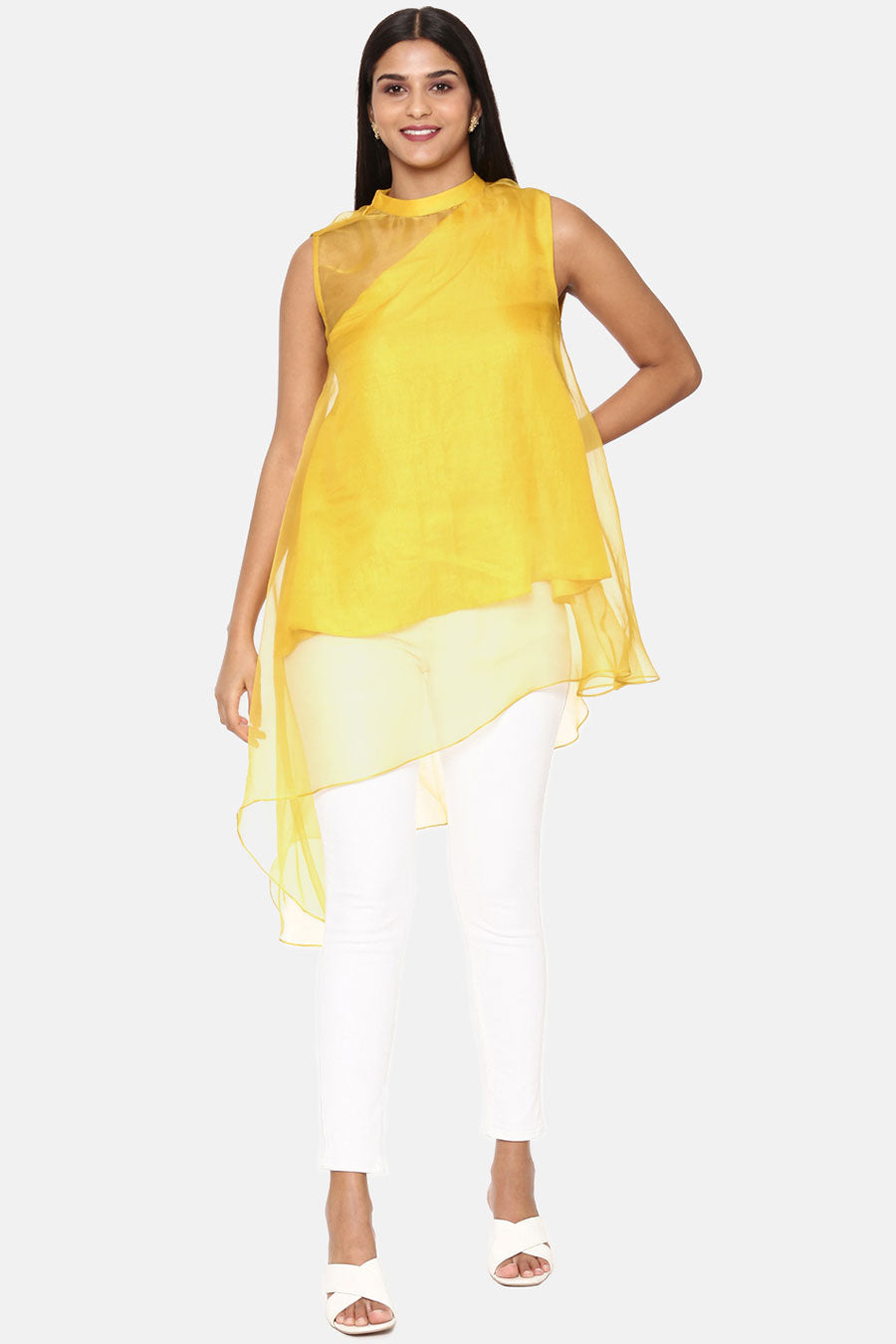 Yellow Organza Silk Top