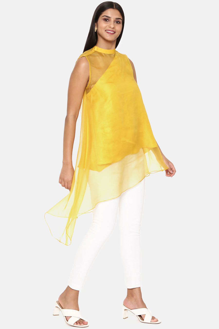 Yellow Organza Silk Top