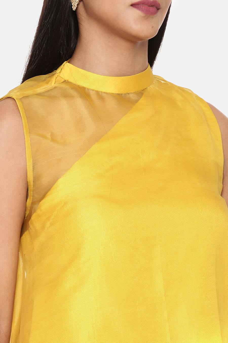 Yellow Organza Silk Top