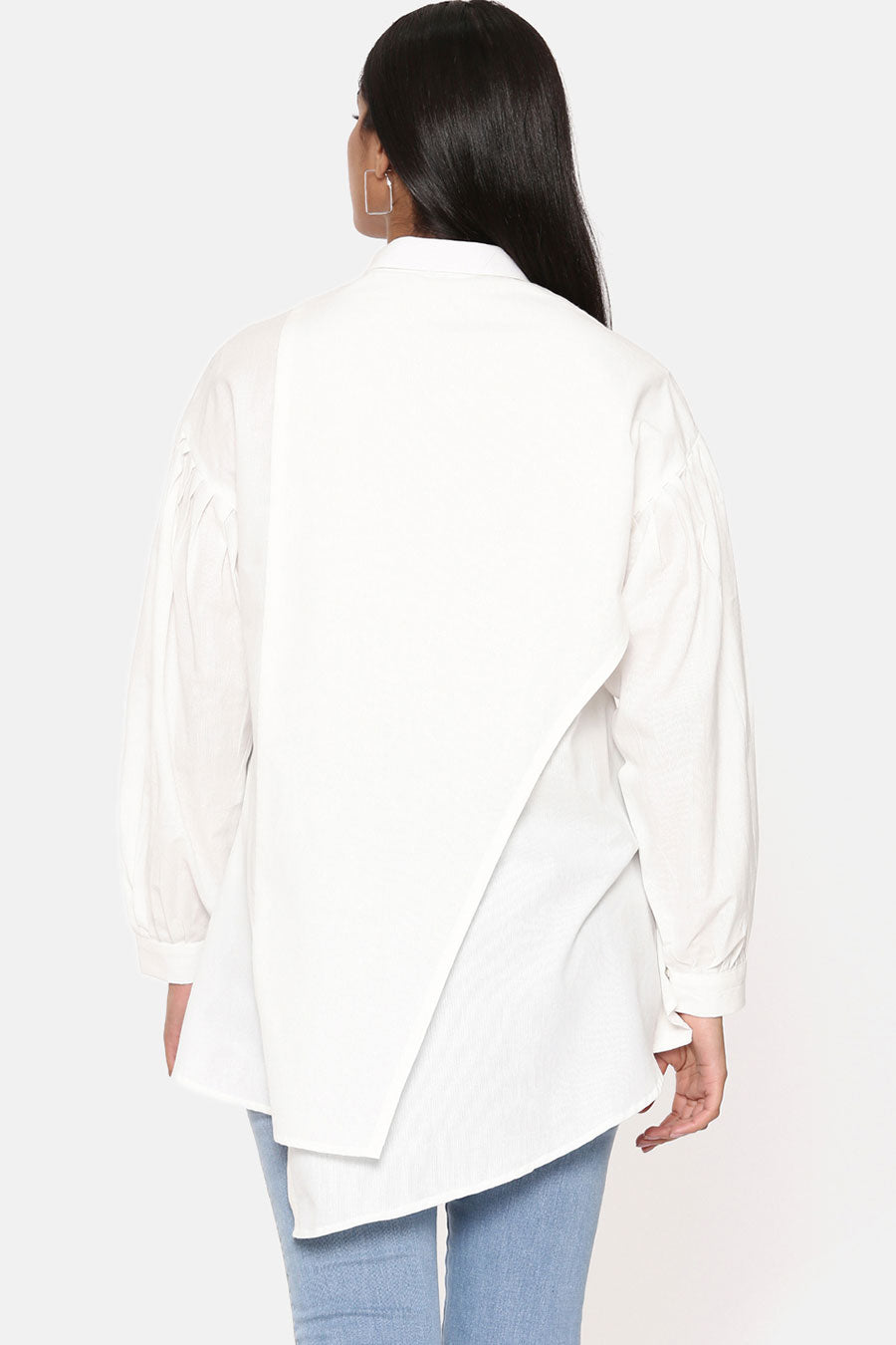 White Asymmetric Cotton Shirt