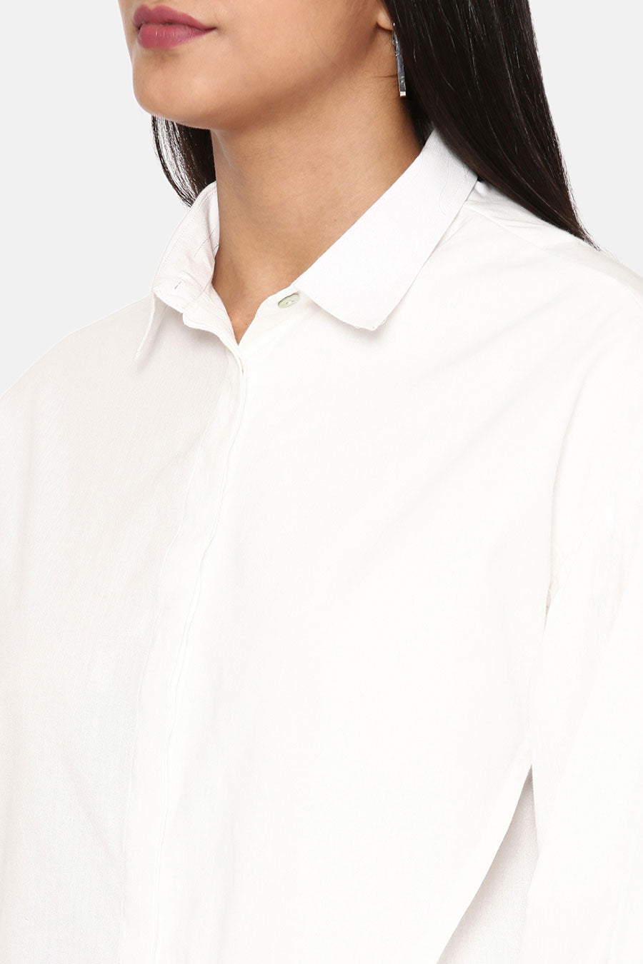 White Asymmetric Cotton Shirt