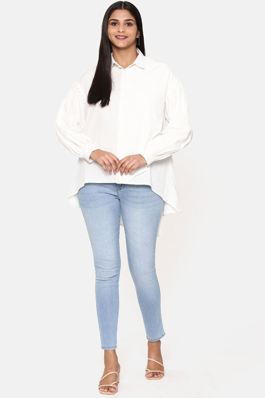 White Asymmetric Cotton Shirt