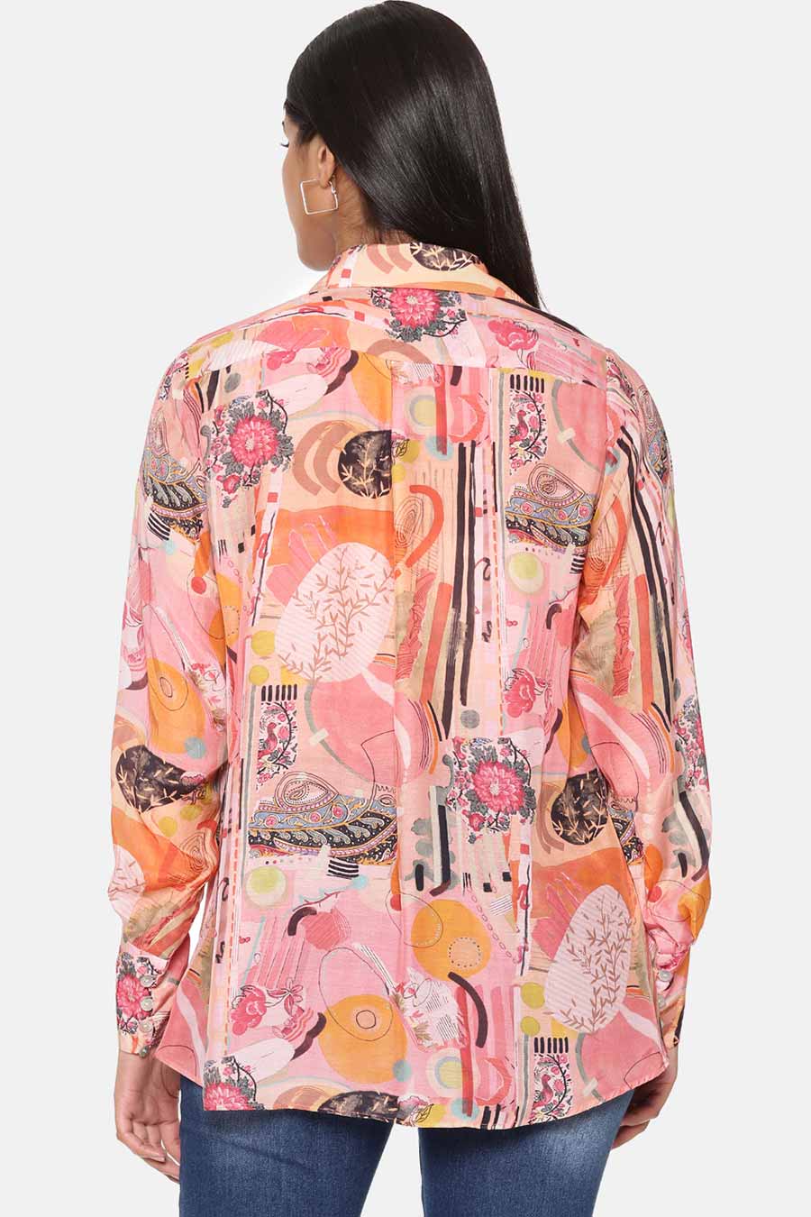 Pink Printed Muslin Shirt