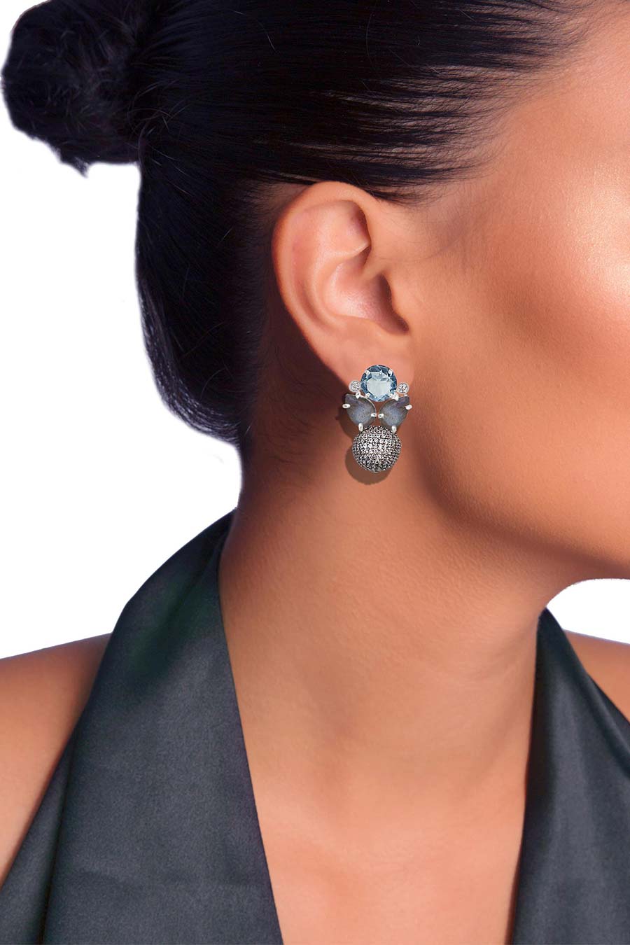 Bluette Pave Stud Earrings