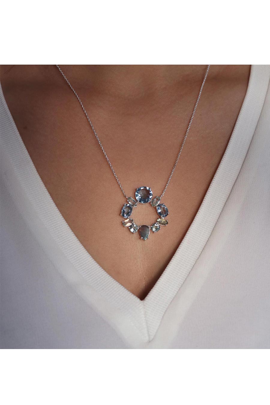 Bluette Circular Pendant Necklace