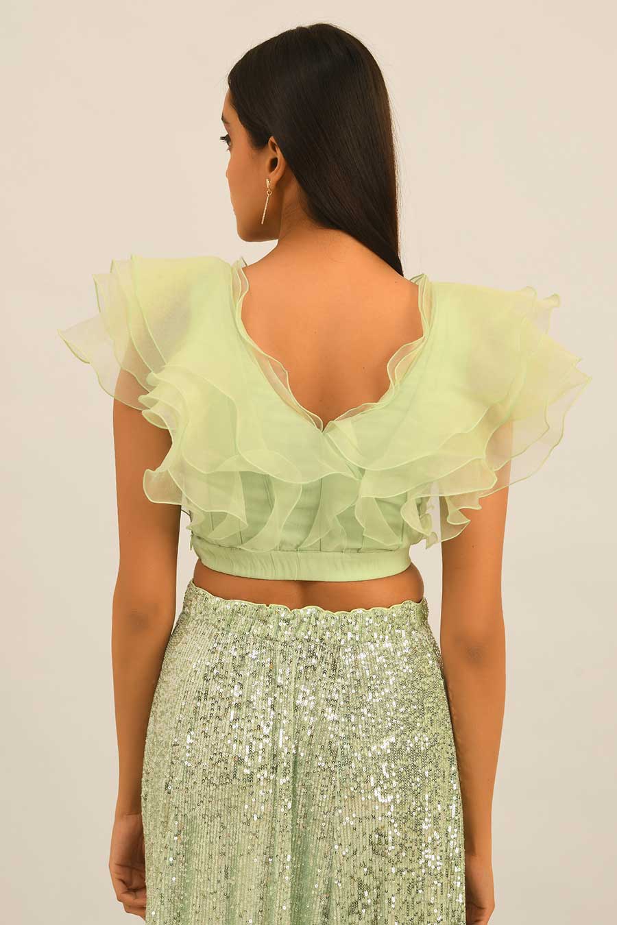 Green Ruffle Co-Ord Set