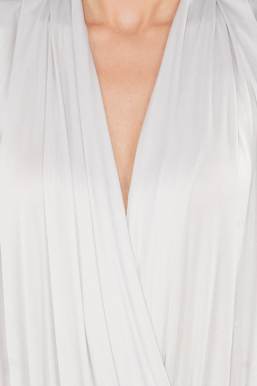 Grey Overlap Bodysuit