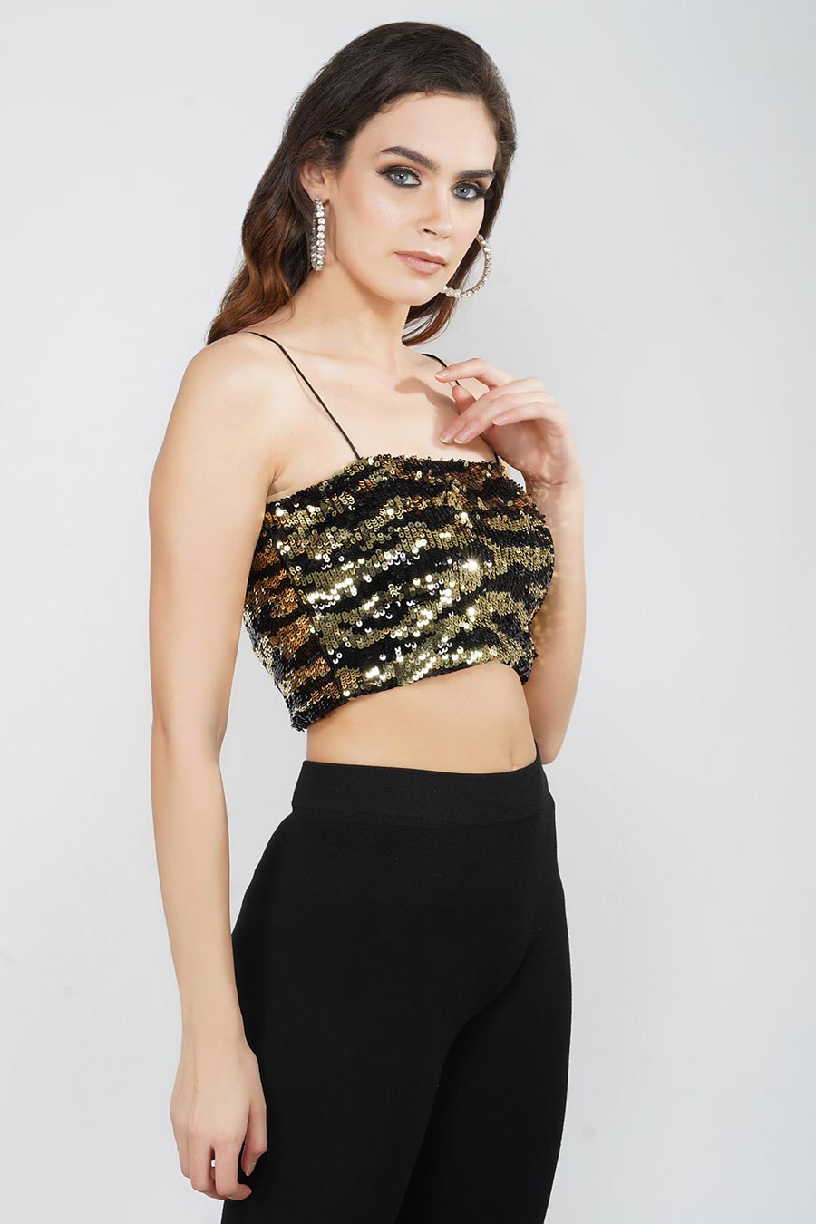 Gold Strappy Tank Top