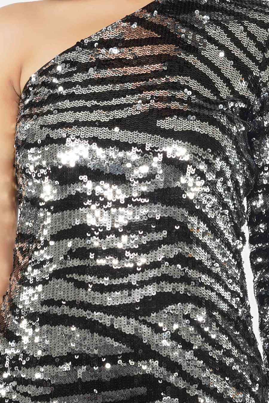 Silver Sequined Tulle Dress