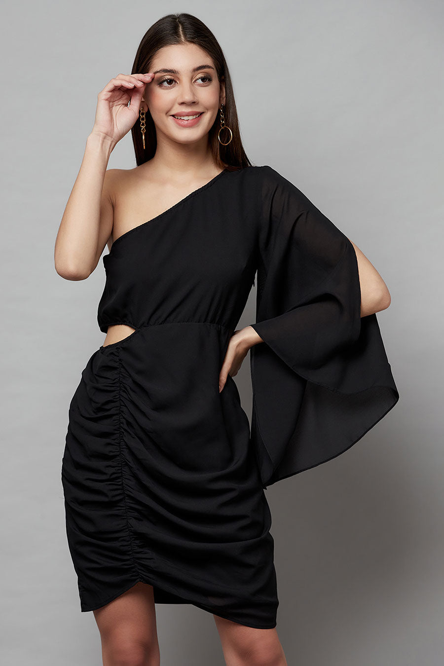 Black Ruched Dress