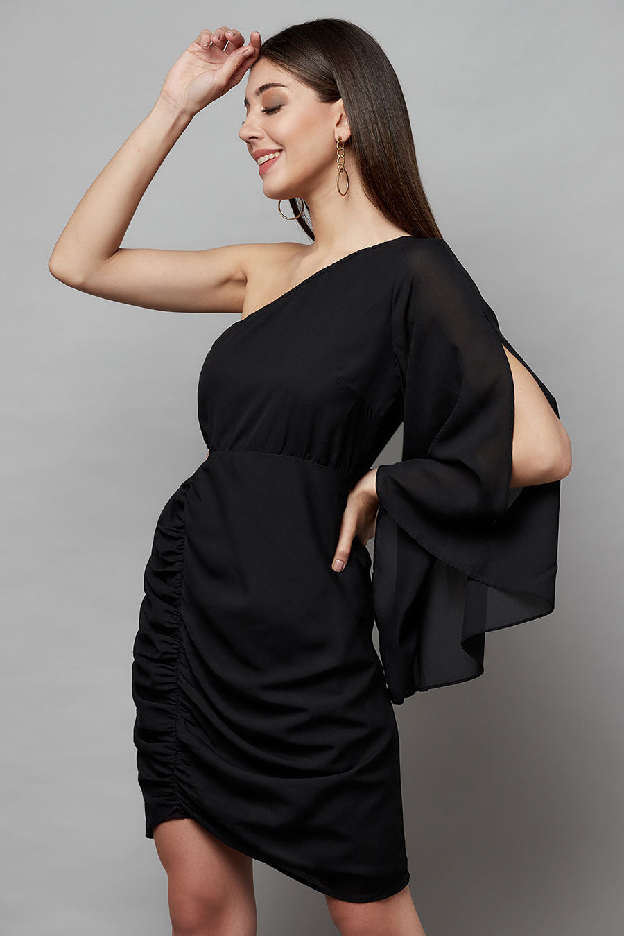 Black Ruched Dress